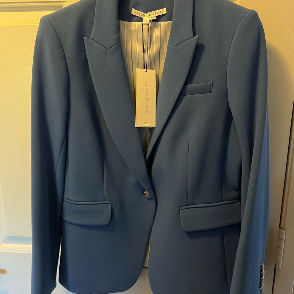 NWT Veronica Beard Cutaway Dickey Jacket Bluebell Size 12